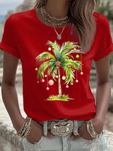 Tropisches Weihnachts baum T-Shirt für Frauen
