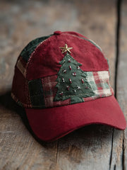 Unisex Weihnachts baum Druck Color block Print Hut