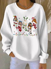 Damen Weihnachts druck Casual Sweatshirt