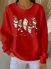 Damen Weihnachts druck Casual Sweatshirt
