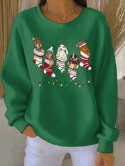 Damen Weihnachts druck Casual Sweatshirt