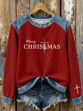 Damen-Weihnachts kreuz druck Casual Top