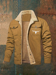 Herren Jacke im westlichen Stil mit Fleece