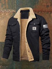 Herren Kreuz lässig bequeme lange Ärmel Oberbekleidung