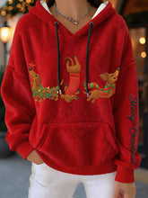 Damen-Weihnachts dackel Flanell-Hoodies