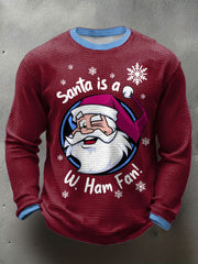 Men's UK Football Lover Christmas Printed Waffle Tops