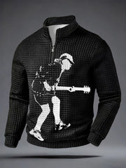 Langärmliges Sweatshirt von Herren Rockmusik inspiriert Waffel