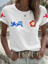 Women's UK Football Lover England 2026 Printed Iron On Short Sleeve T-Shirt