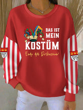 Damen Kölner Karneval Geripptes Rundhals-Sweatshirt