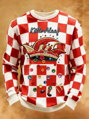 Cologne Carnival Clown Print Herren Waffel Sweatshirt