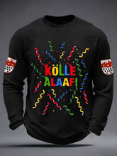 Herren Kölle Alaaf Print Lässiges Waffel-Langarm-T-Shirt