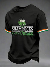 Men's Funny St. Patrick's Day Shamrocks And Shenanigans Print Casual Tee