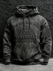 Herren Faith Print Übergroßer Schulter-Hoodie mit Tasche