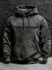 Herren Faith Print Übergroßer Schulter-Hoodie mit Tasche