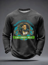 Herren-Bierliebhaber-Waffel-Longsleeve-T-Shirt