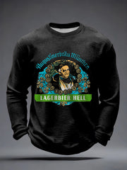 Herren-Bierliebhaber-Waffel-Longsleeve-T-Shirt