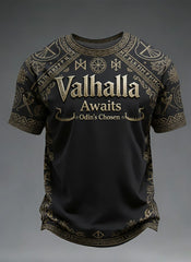 Herren Val halla erwartet Viking bedrucktes T-Shirt
