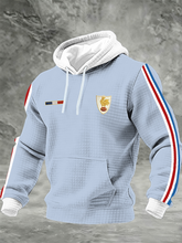 Sweat à capuche en coton à carreaux France Rugby pour homme