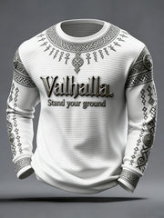 Herren Walhalla-Waffel oberteil im Viking-Stil
