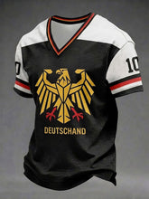 Men's Germany Football Printed V-neck T-shirt