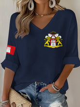 Damen-Hafengeburtstag-Print-Waffel-T-Shirt