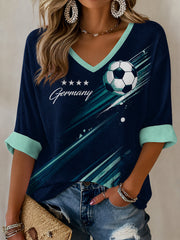 Damen-Fußballfan-Graphic-Waffel-T-Shirt in Deutschland