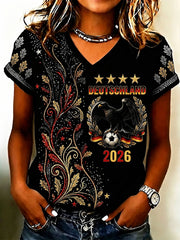 Damen-T-Shirt mit Fußballfan-Print von Deutschland