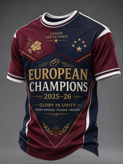 T-shirt à manches courtes pour hommes, championnat consécutif