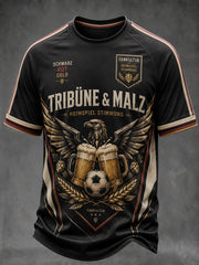 Herren-T-Shirt mit Grafik: Deutscher Fußball und Bier-Grüße