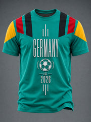 Herren-Fußballfan-T-Shirt von Deutschland 2026 mit Aufdruck