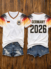 Damen-Fußballfan-T-Shirt mit kurzen Ärmeln, Deutschland 2026