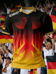 Herren-Fußballfan-T-Shirt mit Deutschland-Print, lässig, 2026