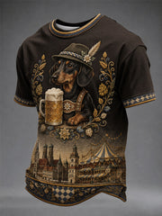 Herren Oktoberfest München Dackel Print T-Shirt