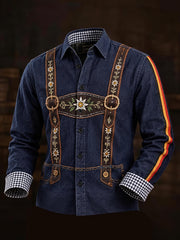 Men's Oktoberfest Style Casual Long Sleeve Shirt