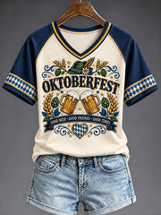 Women's Oktoberfest Style V-neck T-shirt