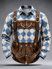 Men's Oktoberfest Style Casual Long Sleeve Shirt