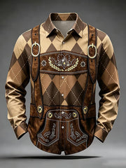 Men's Oktoberfest Style Casual Long Sleeve Shirt