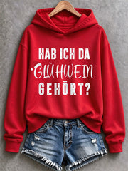 Weihnachts-Kapuzenpullover für Damen mit Muster, lässig
