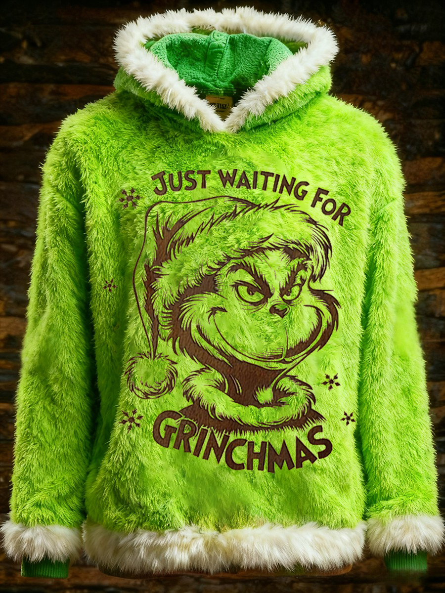 Damen-Weihnachts-Grinch bedruckter Hoodie