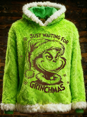 Damen-Weihnachts-Grinch bedruckter Hoodie