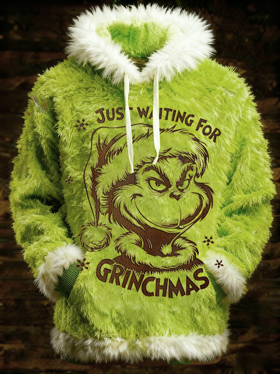 Herren Weihnachts-Grinch bedruckter Hoodie