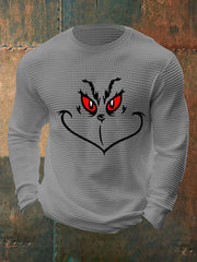 Herren-Langarm-T-Shirt mit klassischem Weihnachts charakter druck Lässige Waffel