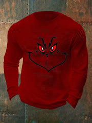 Herren-Langarm-T-Shirt mit klassischem Weihnachts charakter druck Lässige Waffel