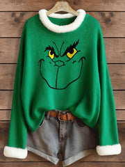 Frauen Lustige Weihnachten EW Menschen Print Pelz kragen Top