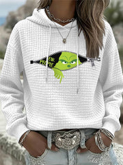 Frauen Lustige Weihnachten EW Menschen Print Waffel Pullover