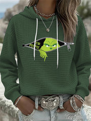 Frauen Lustige Weihnachten EW Menschen Print Waffel Pullover