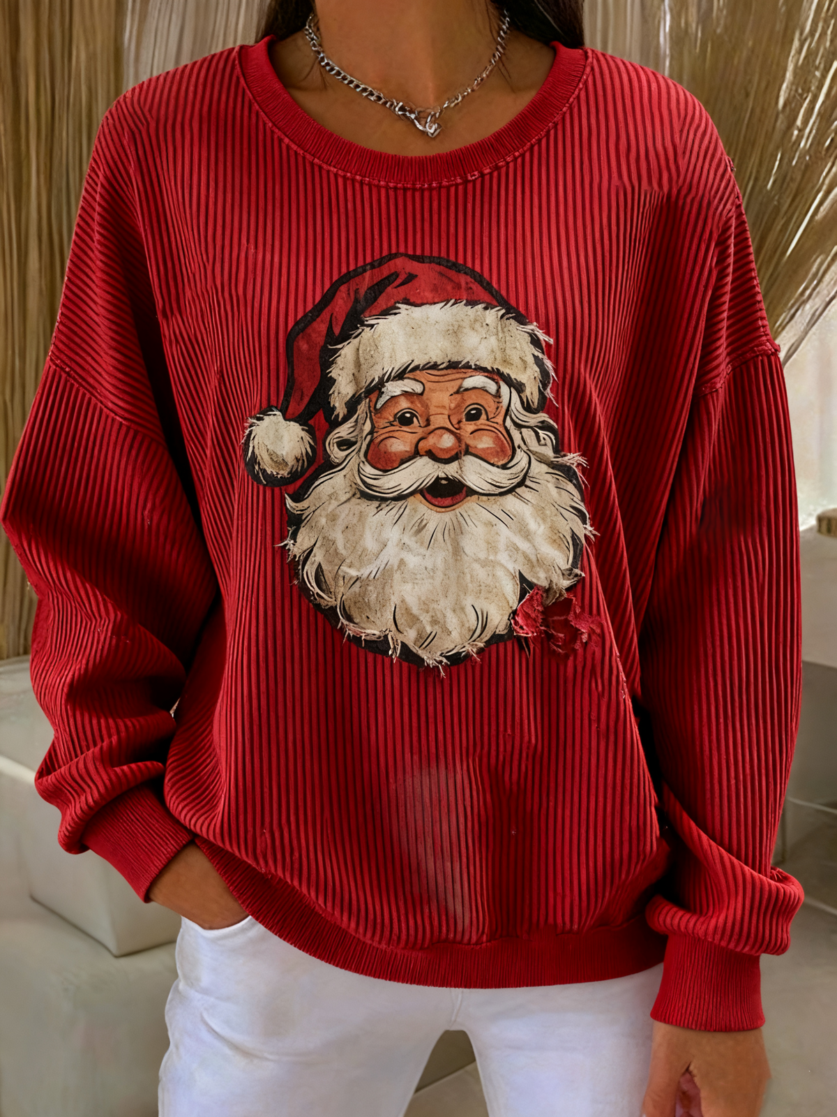 Damen Weihnachts druck Casual Sweatshirt