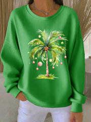 Tropische Palme Weihnachts baum Print Casual Sweatshirt für Frauen