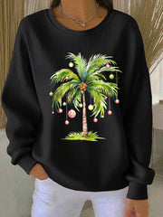 Tropische Palme Weihnachts baum Print Casual Sweatshirt für Frauen