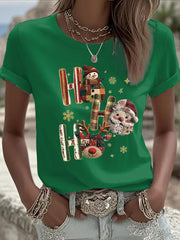 Damen Weihnachts druck Casual T-Shirt
